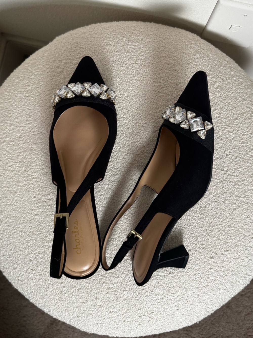 Charles by Charles David Womens Ahava Slingback Kitten Heels in Black Size 8.5